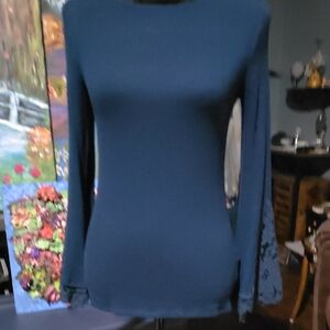 White House Black Market Blue Long Sleeve Top